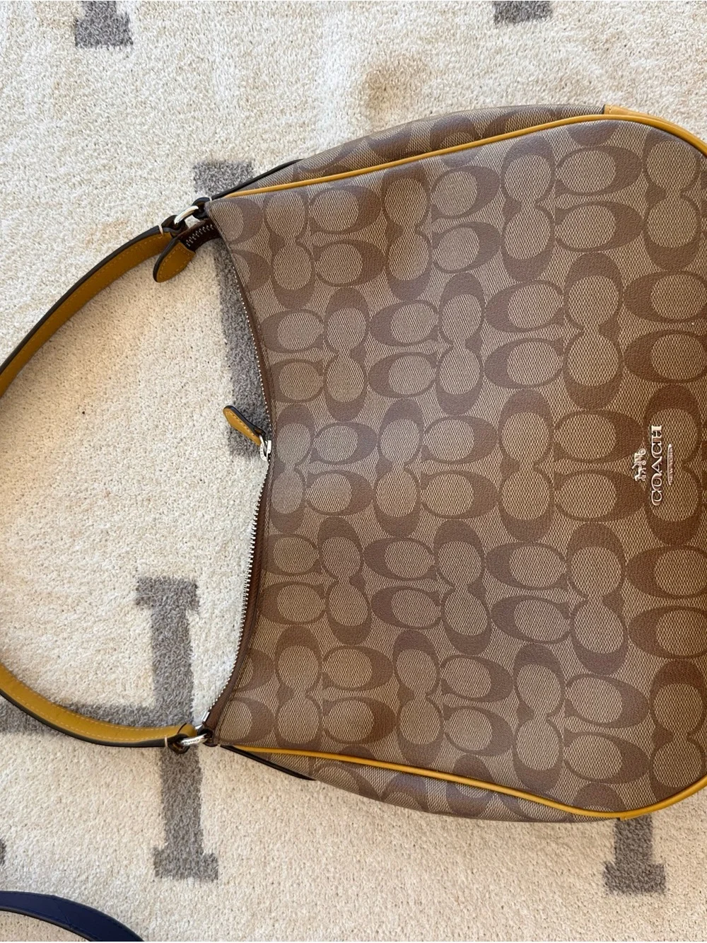 Coach Brown 2018 Laureal Hobo Bag with Yellow Trim